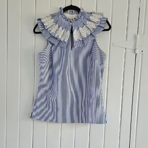 Ted Baker Blue and White Striped Blouse